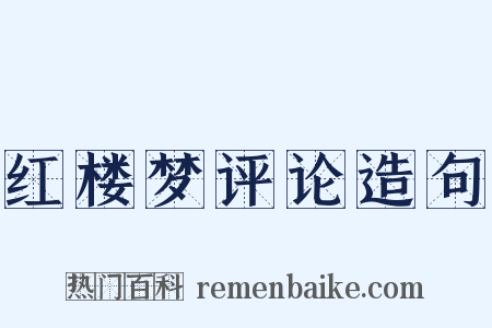 红楼梦评论造句是什么意思的图片